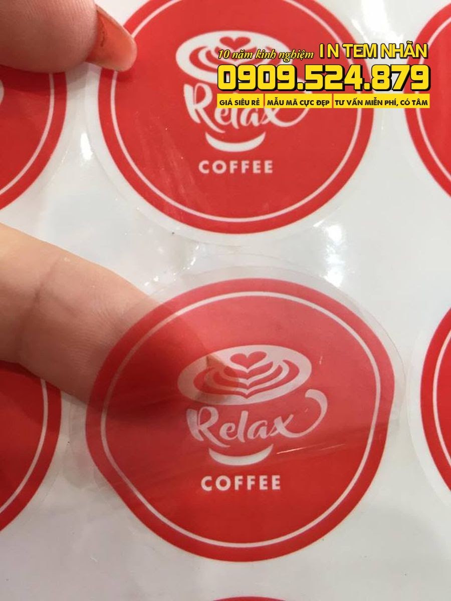 Mẫu Tem Nhãn café Relax Coffee
