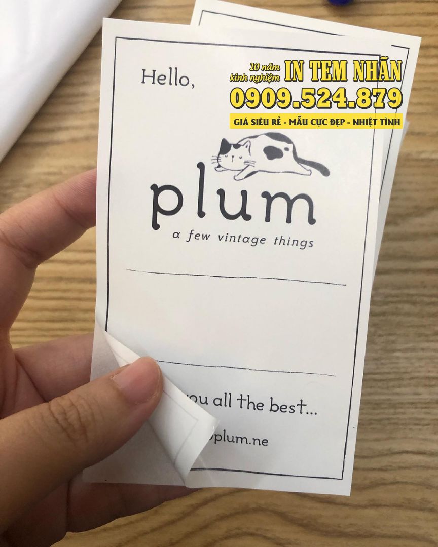 Mẫu Tem Nhãn Hello Plum